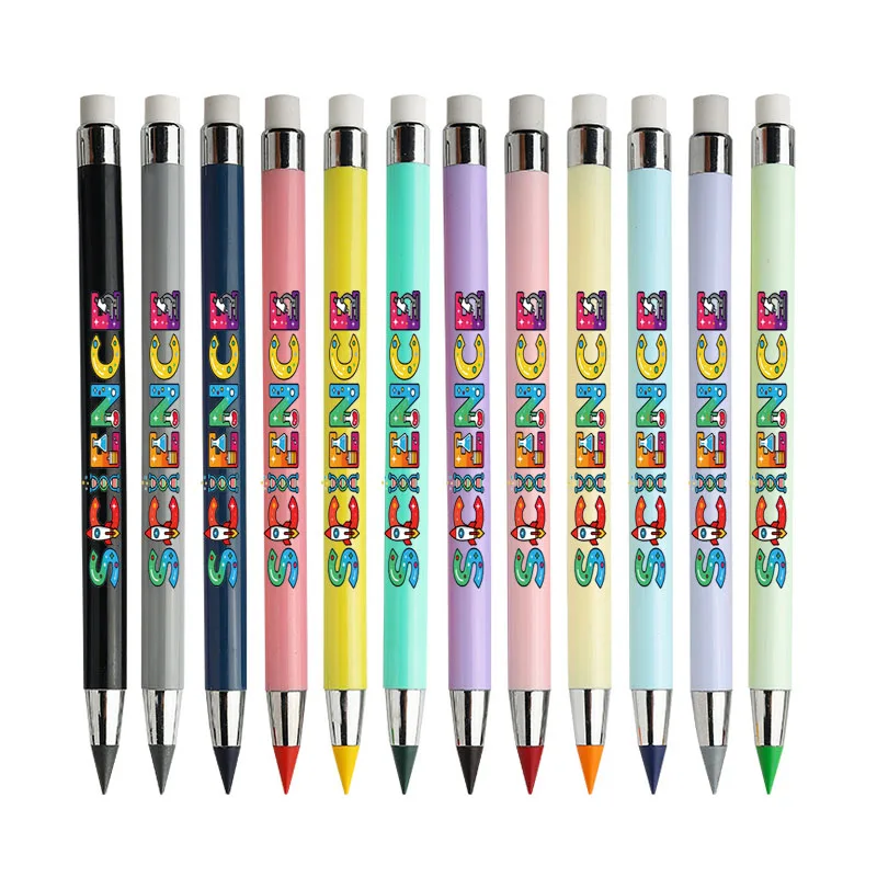 12 عبوة من قلم الرصاص الأبدي بنمط نصي للتجربة العلمية، لون معكرون ليس من السهل كسر قلم رصاص ملون للطلاب #5