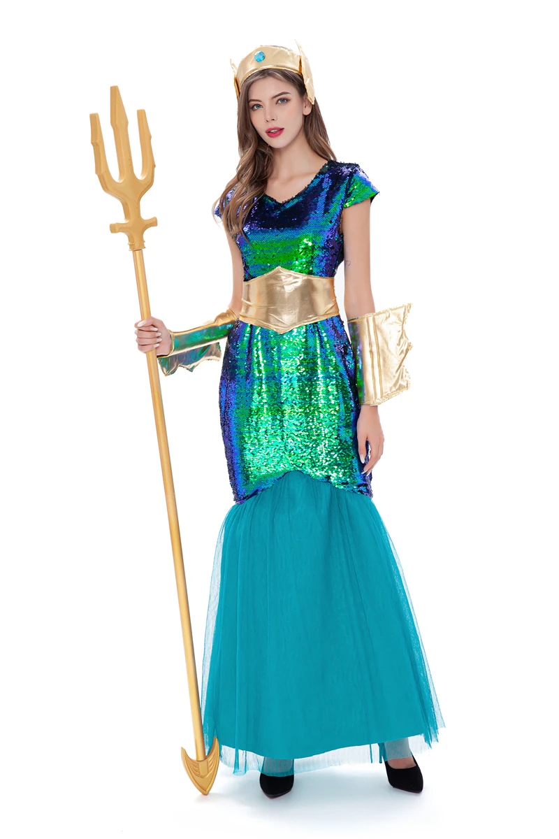 Volwassen Zeemeermin Kostuum Prestaties Dr Halloween Sexy Zeemeermin Prinses Rok Stage Performance Kleding Photoaphy Outfit