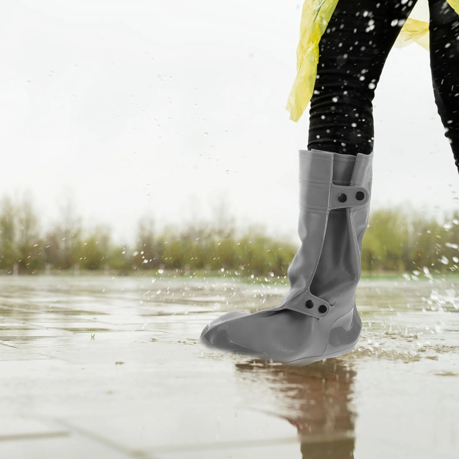 

Thickened Anti Wear Resistant Rain Shoe Covers Adult High Top Snow Proof Boot Protectors Reusable Outdoor Sports for Women