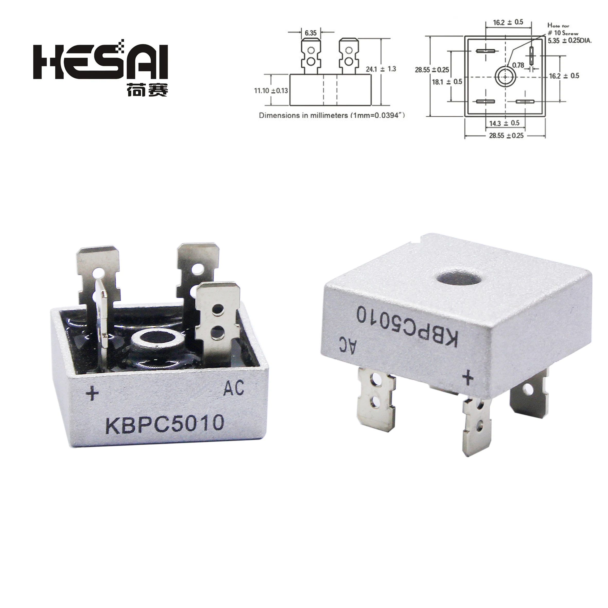 KBPC5010 5010 50A 1000V Diode Bridge Rectifier KBpc5010