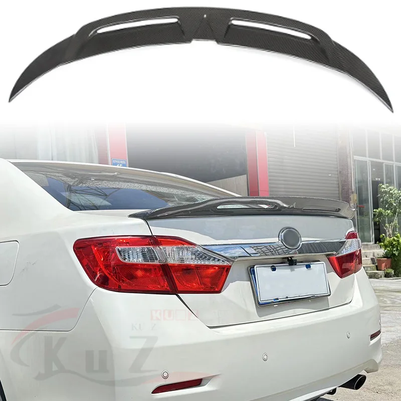 For Toyota 2012 13 14 15 2016 Camry Modified True Gloss Black Carbon Fiber Rear Spoiler True Carbon Fiber Rear Wing Trunk Trim