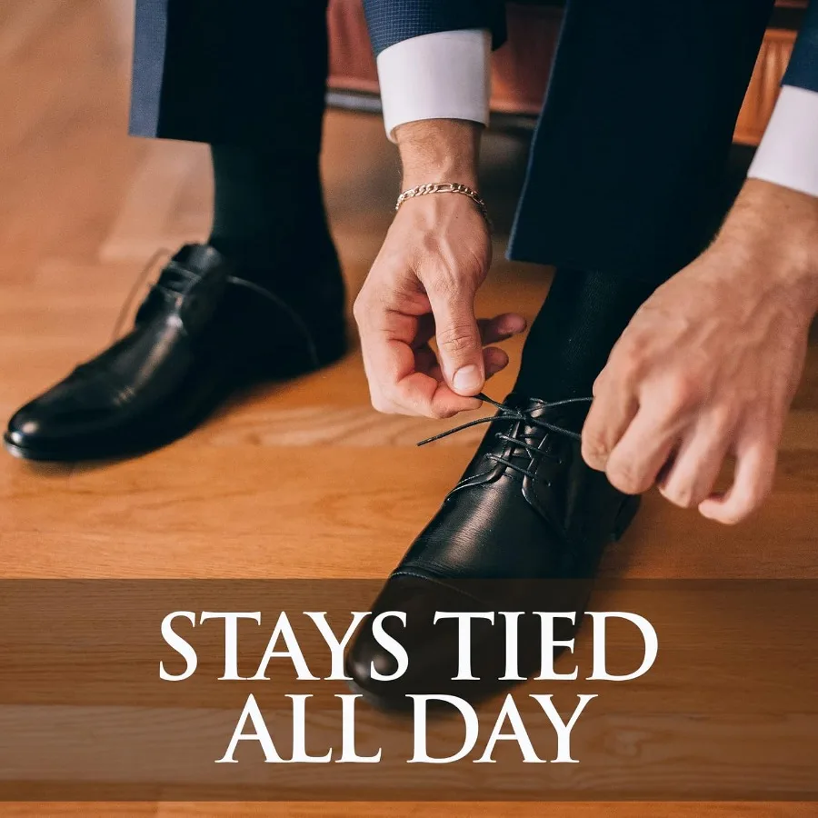 Gewachste Schnürsenkel für Abendschuhe – rundes Oxford für Herren – mehrere Längen und Farben erhältlich