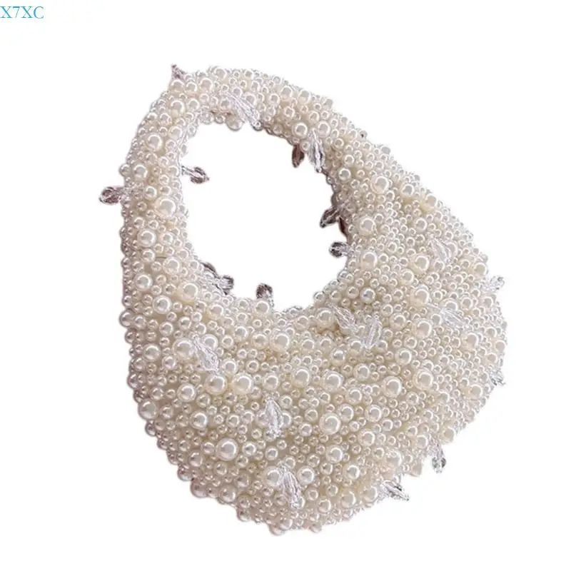 

X7XC Модный вечерний кошелек, украшенный искусственным жемчугом, дышащий структурированный органайзер из ПВХ с отделениями