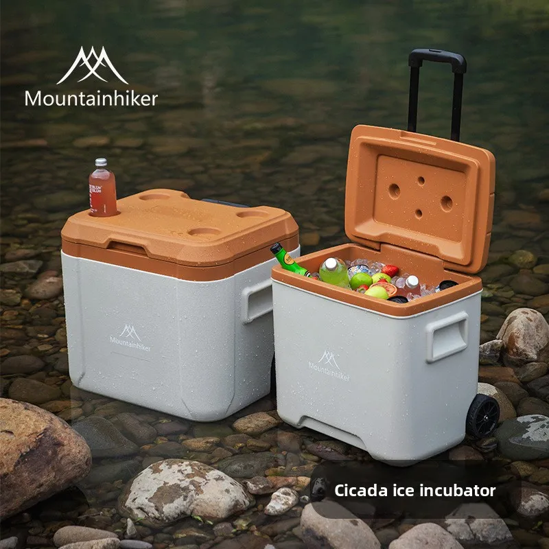Outdoor Camping Rolling Insulated Cooler Box Portable Car Ice Chest Commercial Fishing 30L 52L Outdoor Camping Gear