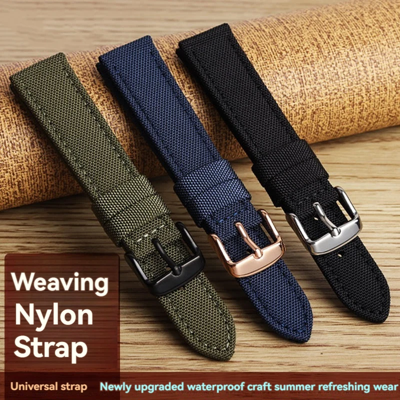 Sport Waterproof Watchband for DW Casio IWC Pilot Tissot Speedy Citizen Timex Men Nylon Canvas Strap 19mm 20mm 22mm 23mm 24mm