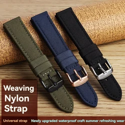 Sport Waterproof Watchband for DW Casio IWC Pilot Tissot Speedy Citizen Timex Men Nylon Canvas Strap  19mm 20mm 22mm 23mm 24mm