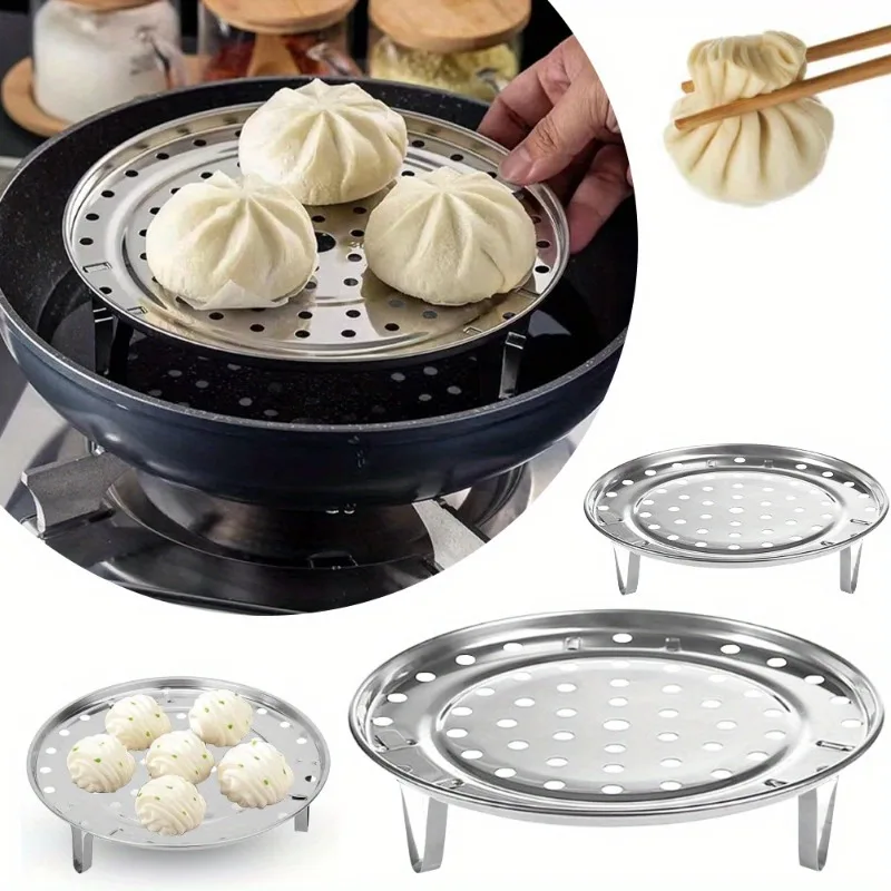 Hochwertiges Dampfgarer-Gestell aus Edelstahl mit abnehmbaren Beinen, universeller runder Dampfkorb für Instant Pot, Schnellkochtopf, Suppentopf