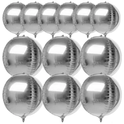 12pcs Silver Foil Balloons 10in/22in Large 4D Mylar Balloons for Wedding Birthday Graduation Bridal Shower Baby Shower Decor