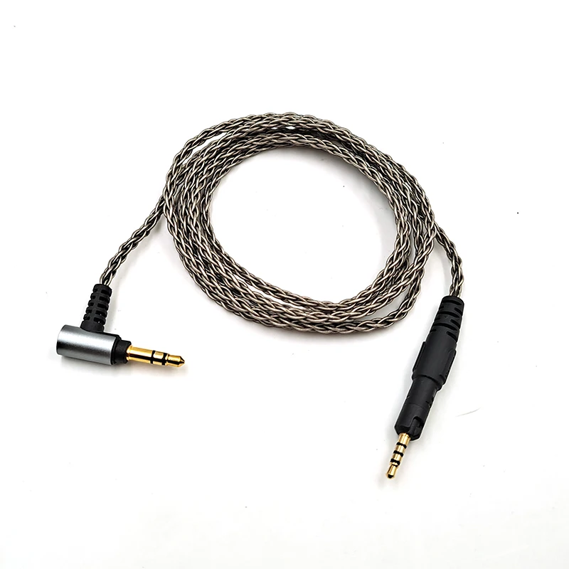 For Audio Technica Pioneer ATH-M50x M40x M60X M70x Earphone Replaceable 3.5mm to 2.5mm Single Crystal Copper Silver Plated Cable