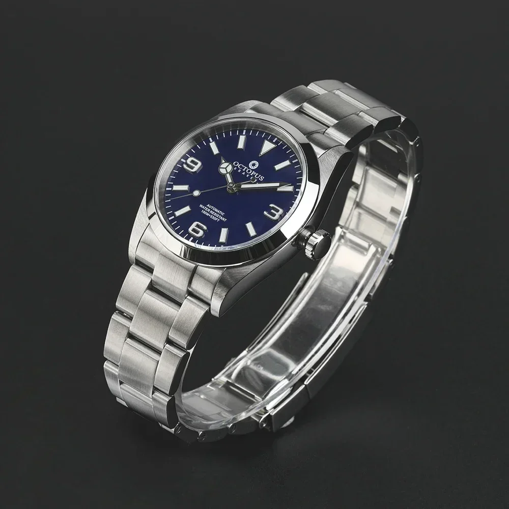 Octopus Kraken Men\'s Automatic Mechanical Watch PT5000 Exploration 36mm Stainless Steel Waterproof 10Bar Sapphire Luminous BWG-9