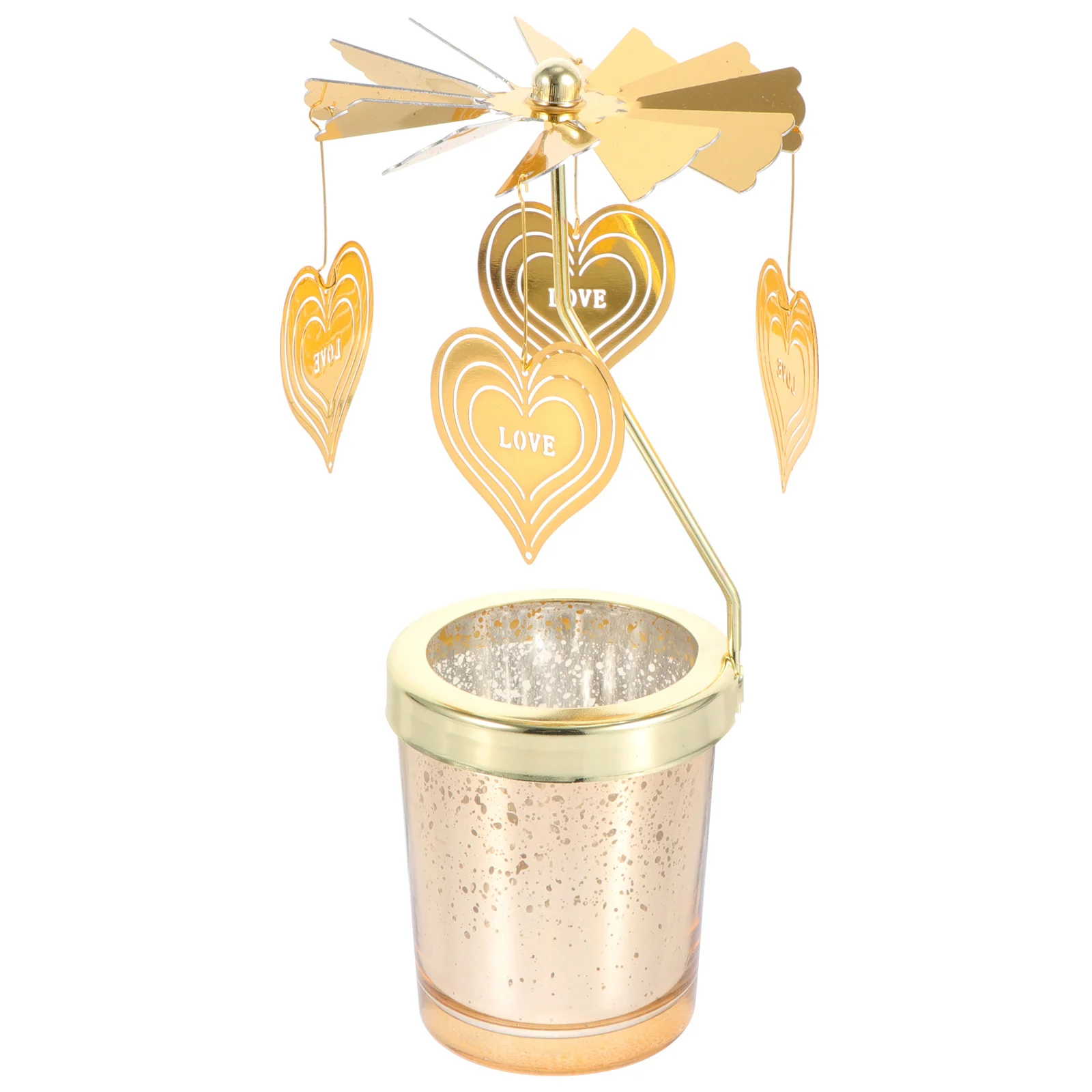 

Exquisite Rotating Candlestick Fine Workmanship Warm Glow Tabletop Decor for Valentine's Day Winter Party Dining Decoration