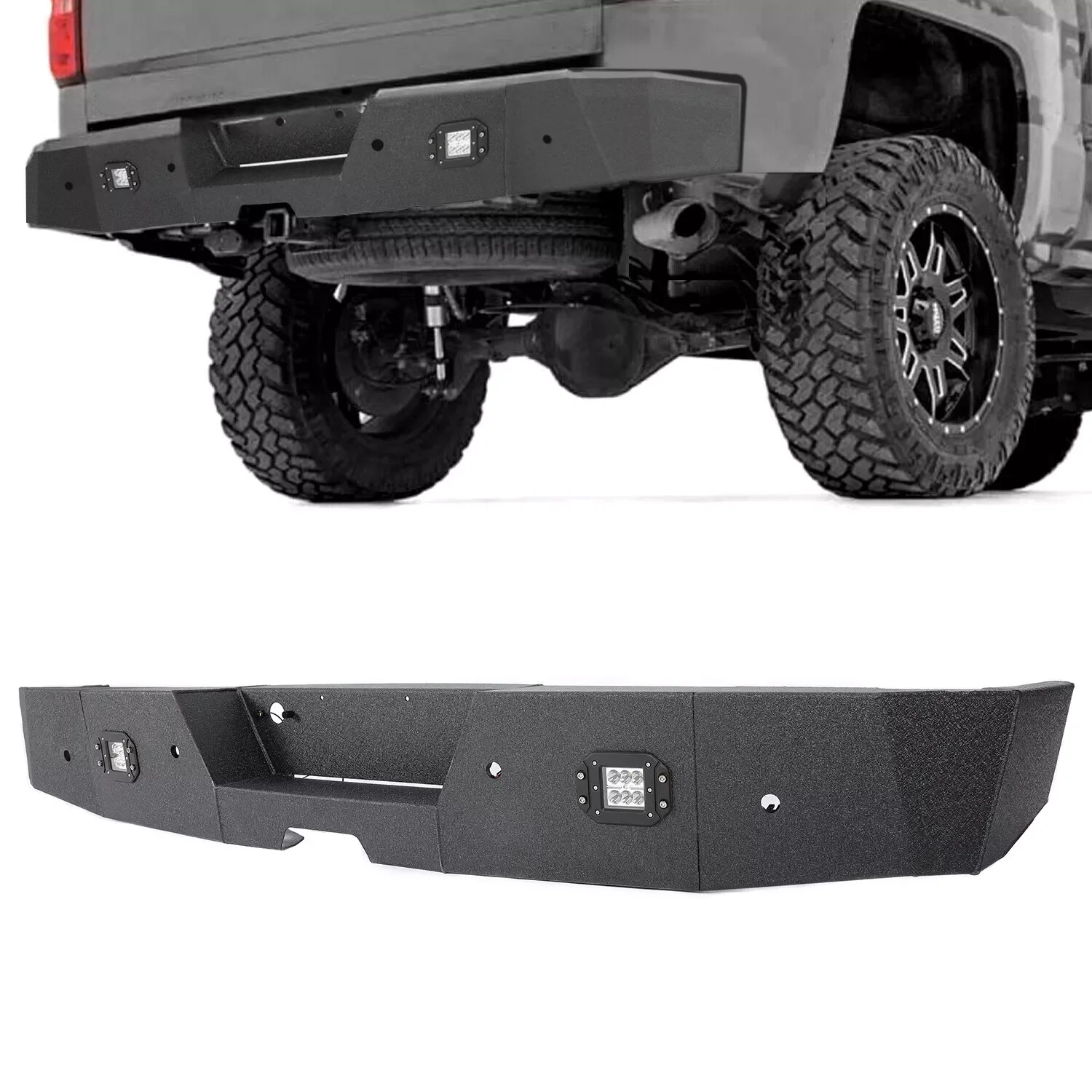 

Heavy-Duty Rear Bumper W/ Sensor Hole for Silverado & GMC Sierra 1500 2007-2018