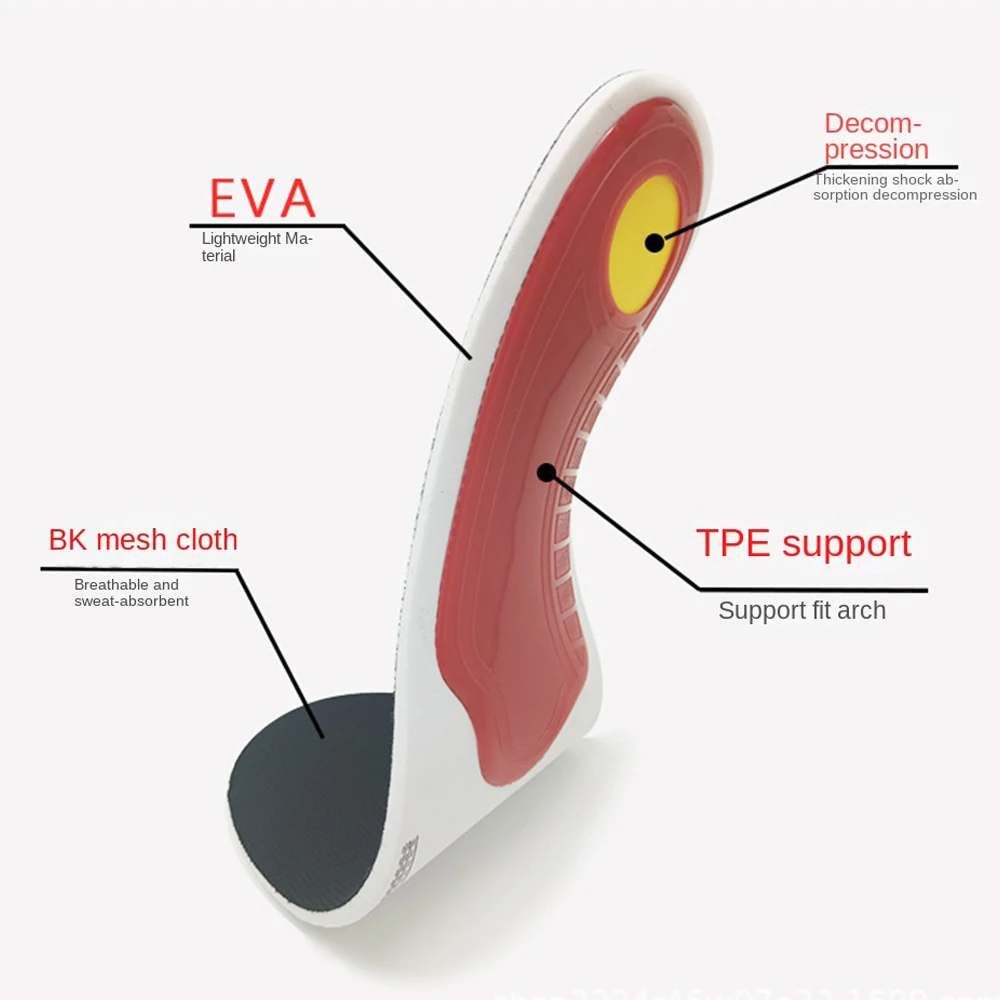 Vent Cushion Improved Arch Foot Arch Support Cushion Black Foot Arch Pad Insoles Pain Relief Corrective Insoles 40- Yards