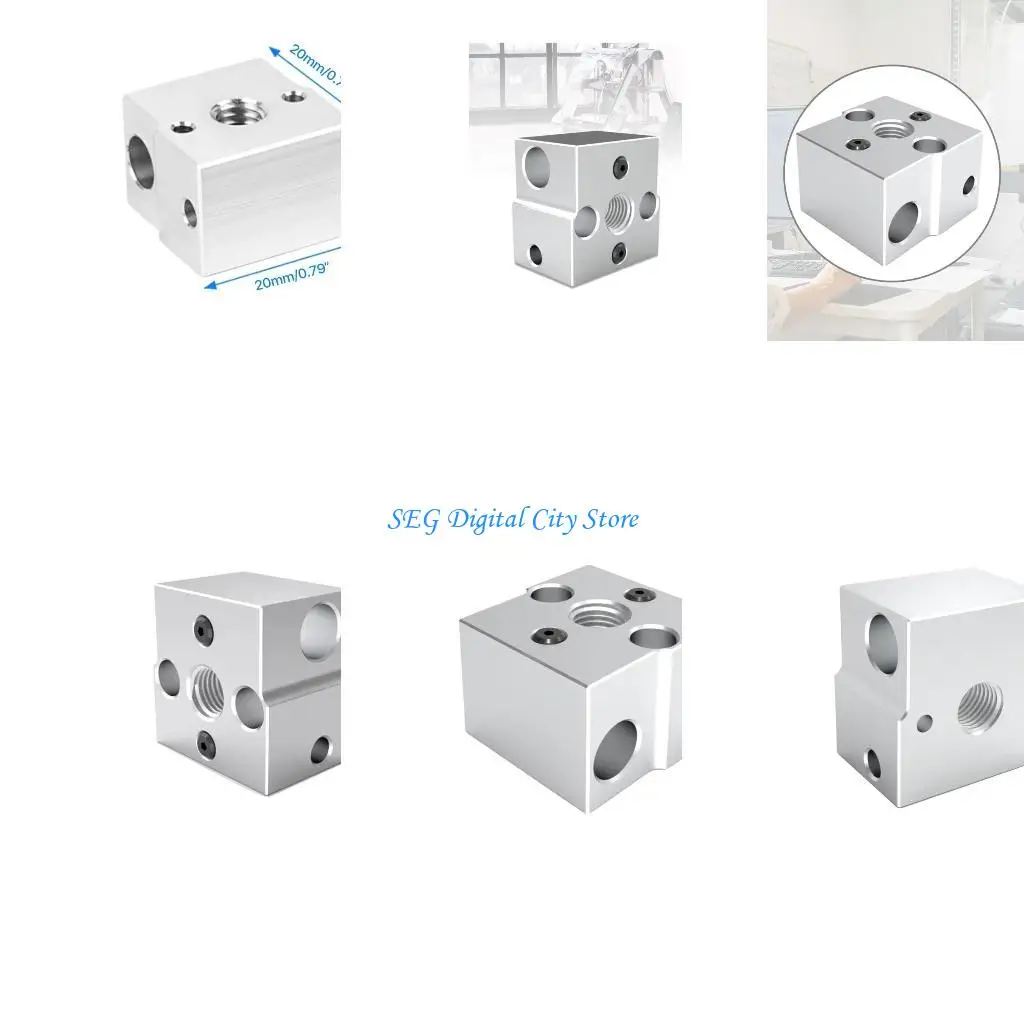 

U75B Aluminum Heat Block 3D Printer Heater Block for 3D Printers Temperature Resistant