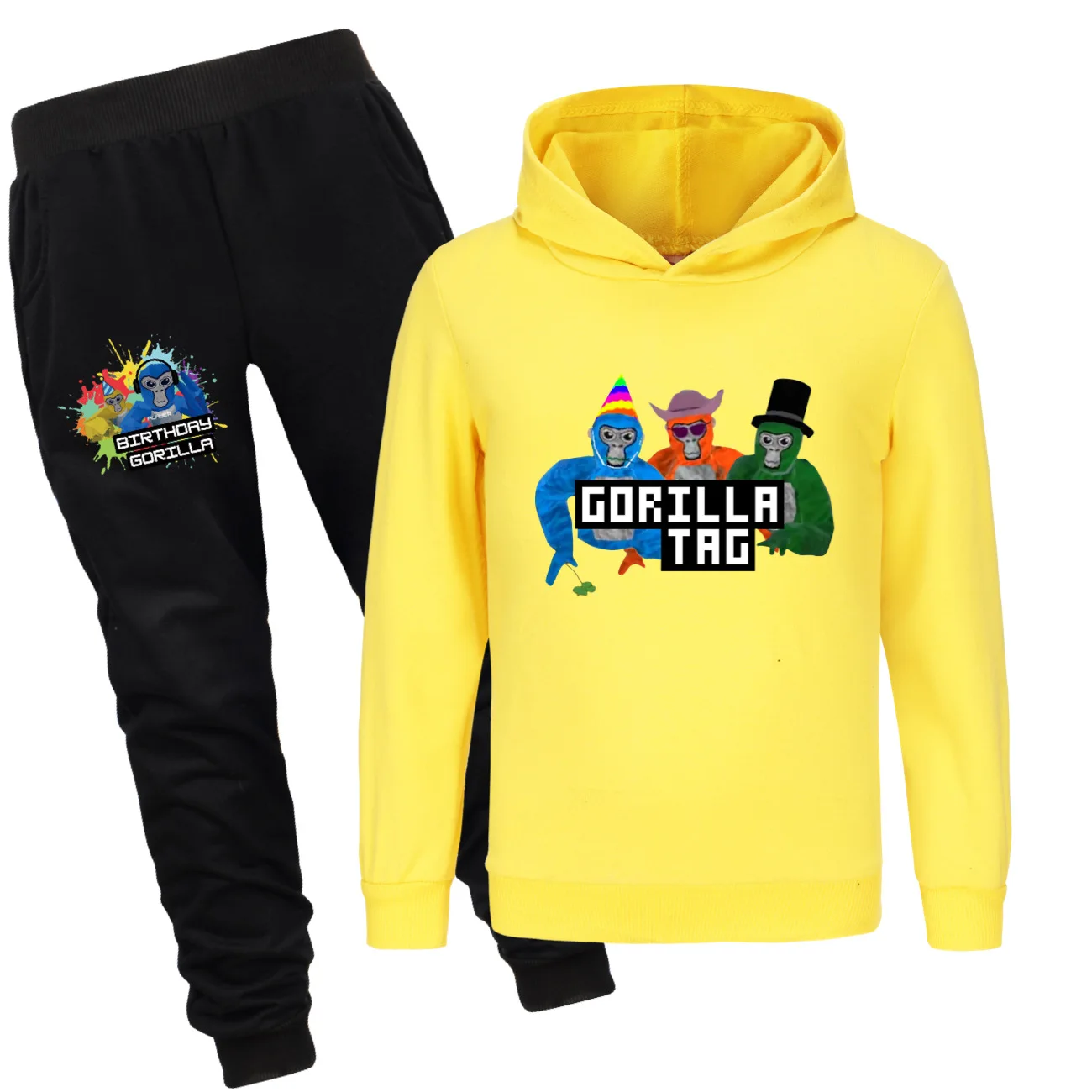 Kids Game Gorilla Tag Hoodie Boys Spring Autumn Casual Tracksuits Girls Cartoon Monkey Hoodies+Pants 2pcs Sets Children Outfits