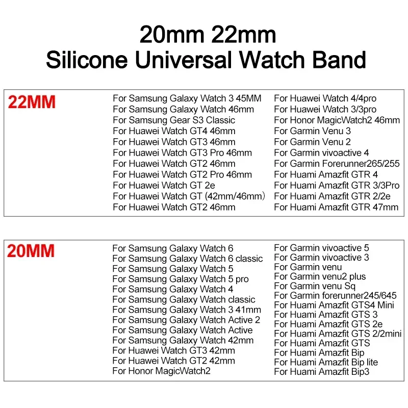 20mm 22mm Hole Silicone Magnetic strap for Samsung Galaxy Watch 6 4 classic bracelet for Samsung Watch 5pro Active2 Gear S3 Band