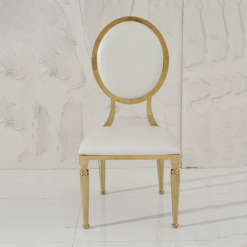 

stainless steel titanium dining chairs, PU leather simple and fashionable tables