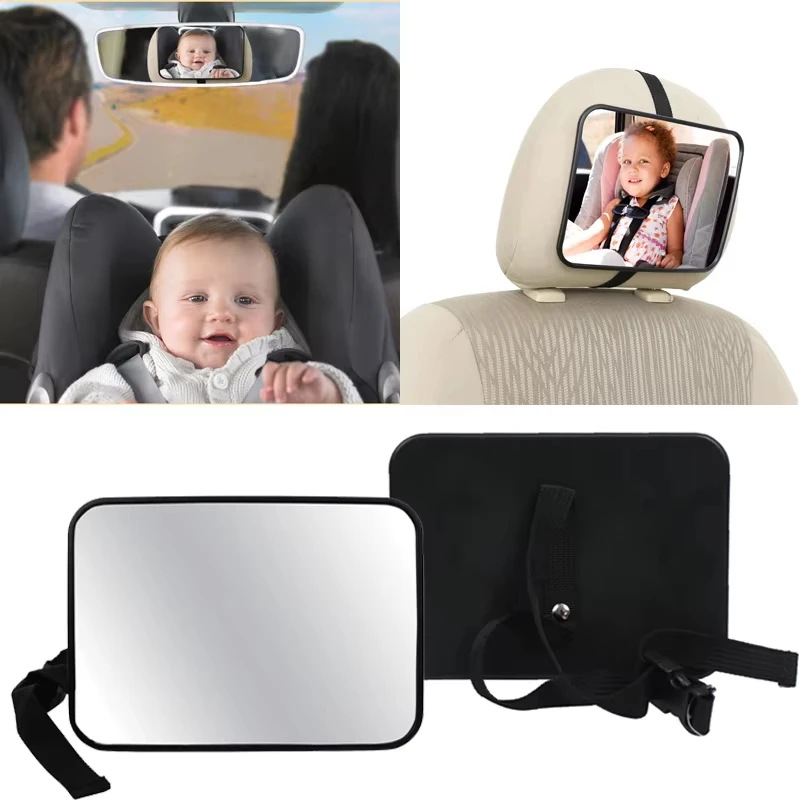 Adjustable Wide View Car Rear Seat Mirror for Baby and Child Safety Headrest Monitor Interior Styling