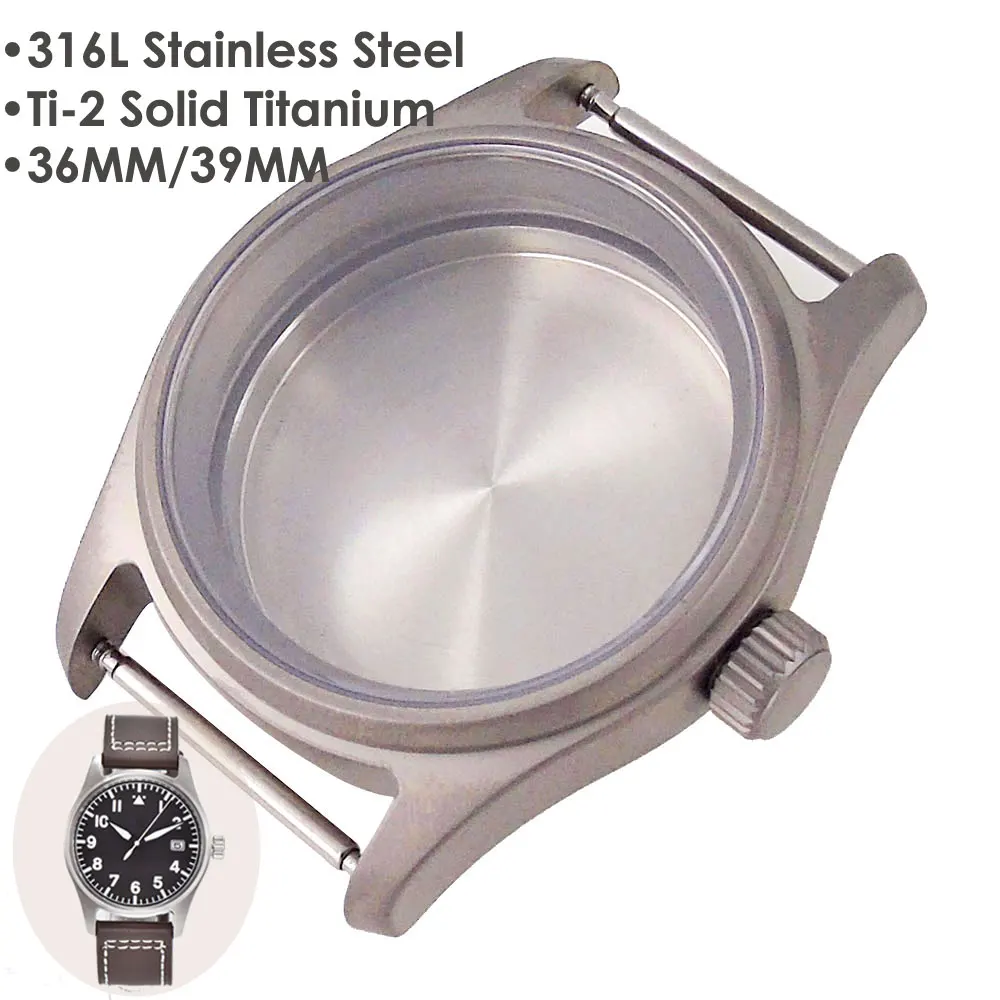 Pilot Diving Watch Case Titanium 316L Steel for NH34 NH35 NH36 NH38 NH70 PT5000 ETA2824 Sapphire 20BAR Waterproof Anti Allergy