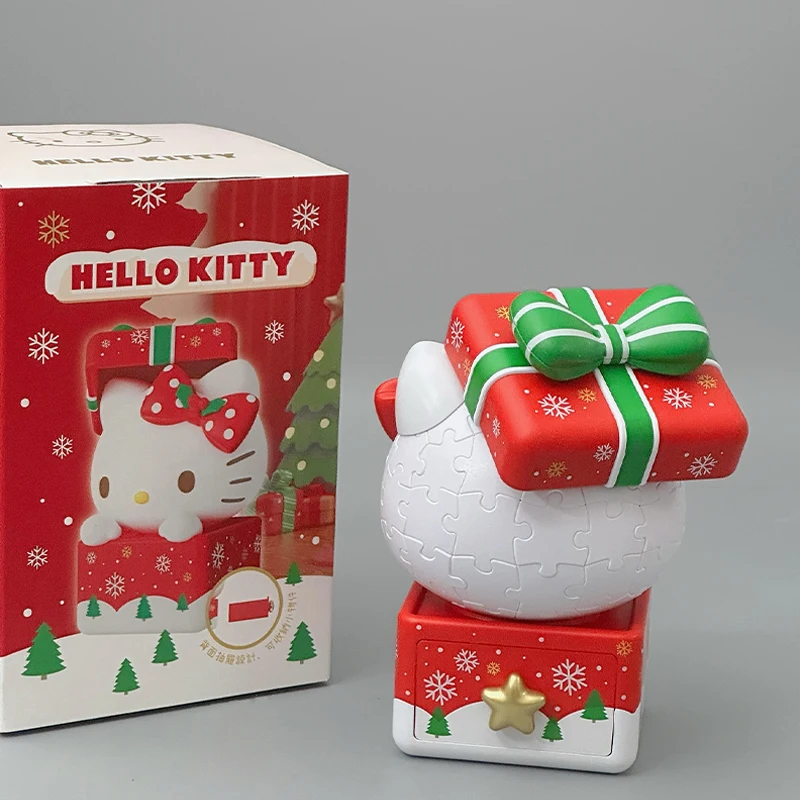 คริสต์มาส Hello Kitty ปริศนา 3D Diy ของเล่นการ์ตูนอะนิเมะ Figurines เครื่องประดับสาวคริสต์มาสของขวัญ Kawaii ของขวัญวันเกิด