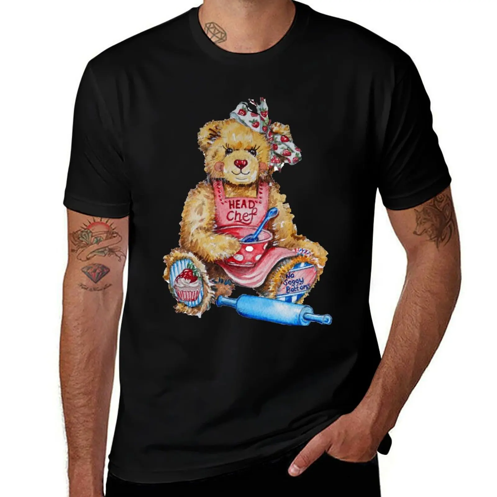 

Mary Beary, Cooking Teddy Bear T-Shirt quick-drying Short sleeve tee mens t shirts top quality