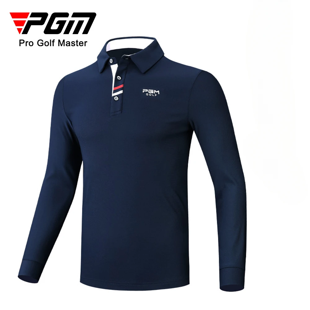 

PGM golf clothes men's long-sleeved t-shirt autumn and winter golf warm top clothes men's lapel Polo shirt