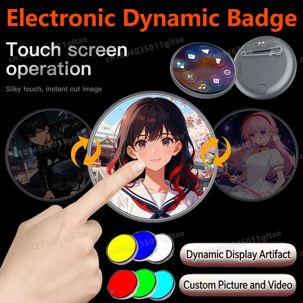 

Electronic Dynamic Badge Anime Merchandise Digital Display Badge For Game Peripherals Birthday Gifts For Otaku Student Pk DG01