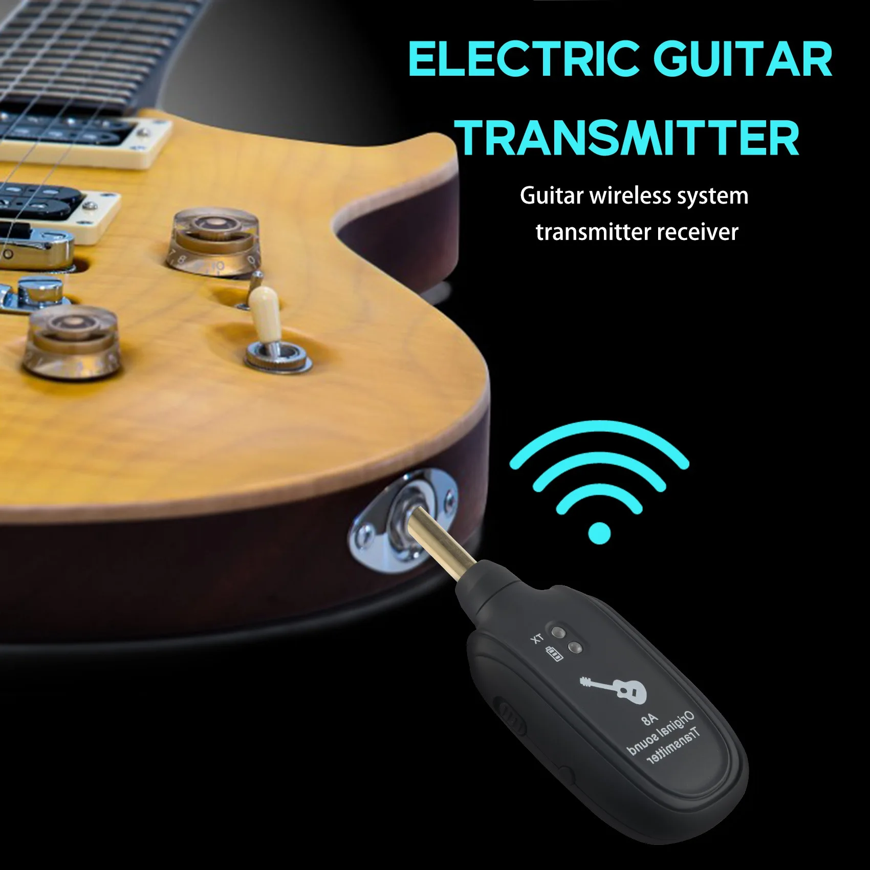 

UHF Guitar Wireless System Transmitter Receiver Built-in Rechargeable