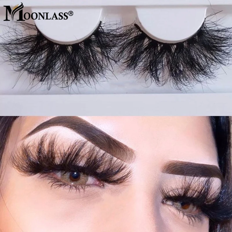 Wholesale 10/50/100 Pairs 22-25mm Messy Fluffy Mink Lashes Extension 100% Handmade Dramatic Wispy Eyelashes Boxes Package Makeup