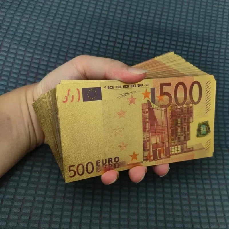 20/50/100pcs 500 EUR Gold Banknotes In 24K Gold Fake Money for Collection Gold Copy Currency Bill Money Collection