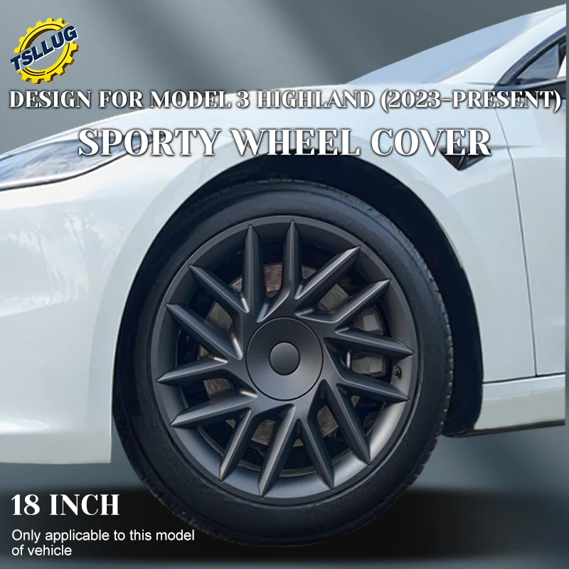 

Комплект из 4 колпаков для колес Tesla Model 3 Highland 2023-2026, 22-й стиль, 18 дюймов, замена, полноразмерные колпаки на диски, автомобильные аксессуары