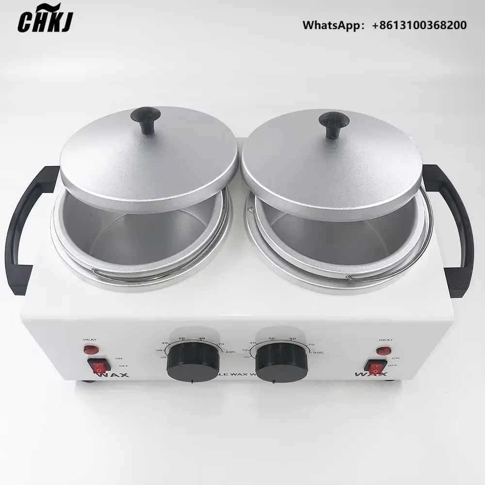 CHKJ Double Pots Depilatory Wax Warmer Machine Paraffine Wax  Heater Hand Feet SPA Epilator Hair Removal Tool 110V/ 220V