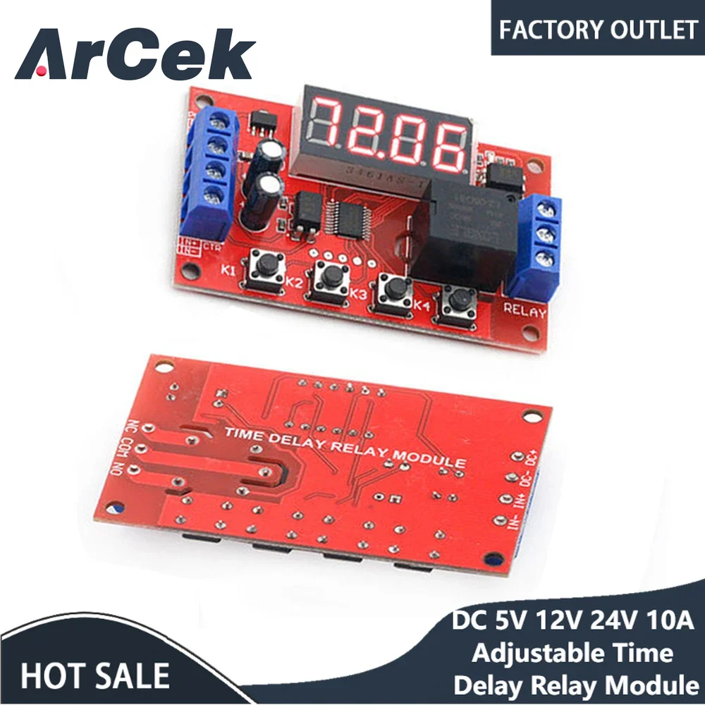 DC 5V 12V 24V 10A Adjustable Time Delay Relay Module 32 Modes LED Digital Timming Trigger Timer Control Switch Pulse Cycle