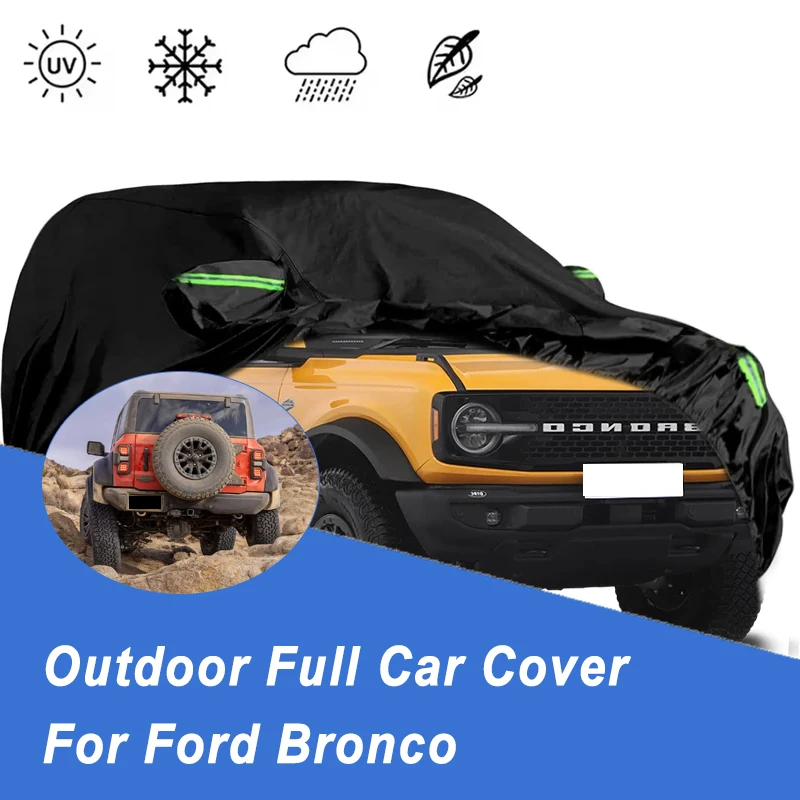 

For Ford Bronco All-Season Outdoor Car Cover - 210T Oxford Cloth, Snowproof Dustproof Waterproof Sunproof Auto Shield