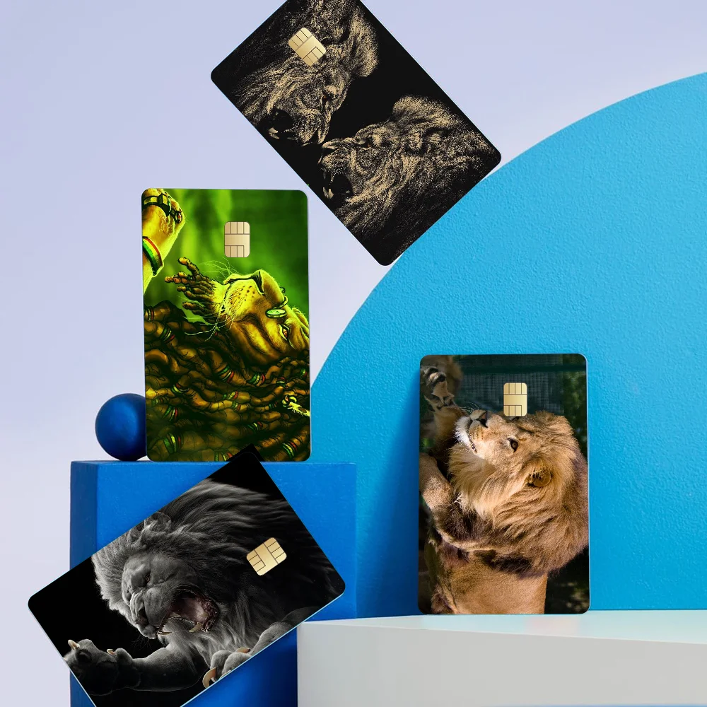 Löwe Muster Verschiedene Anime Bank Kreditkarten Bus Pass Aufkleber Coole Dekoration Wasserdichte Aufkleber Sammlung Spielzeug Geschenke