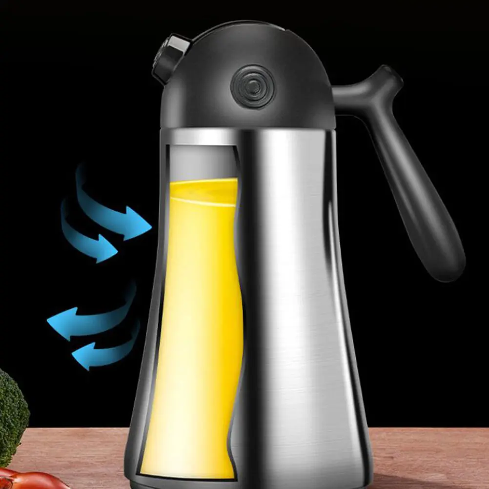 

Plastic Stainless Steel Oil Bottle Automatic Open Close Kitchen Condiment Dispenser Home Cooking Tool Simple Large