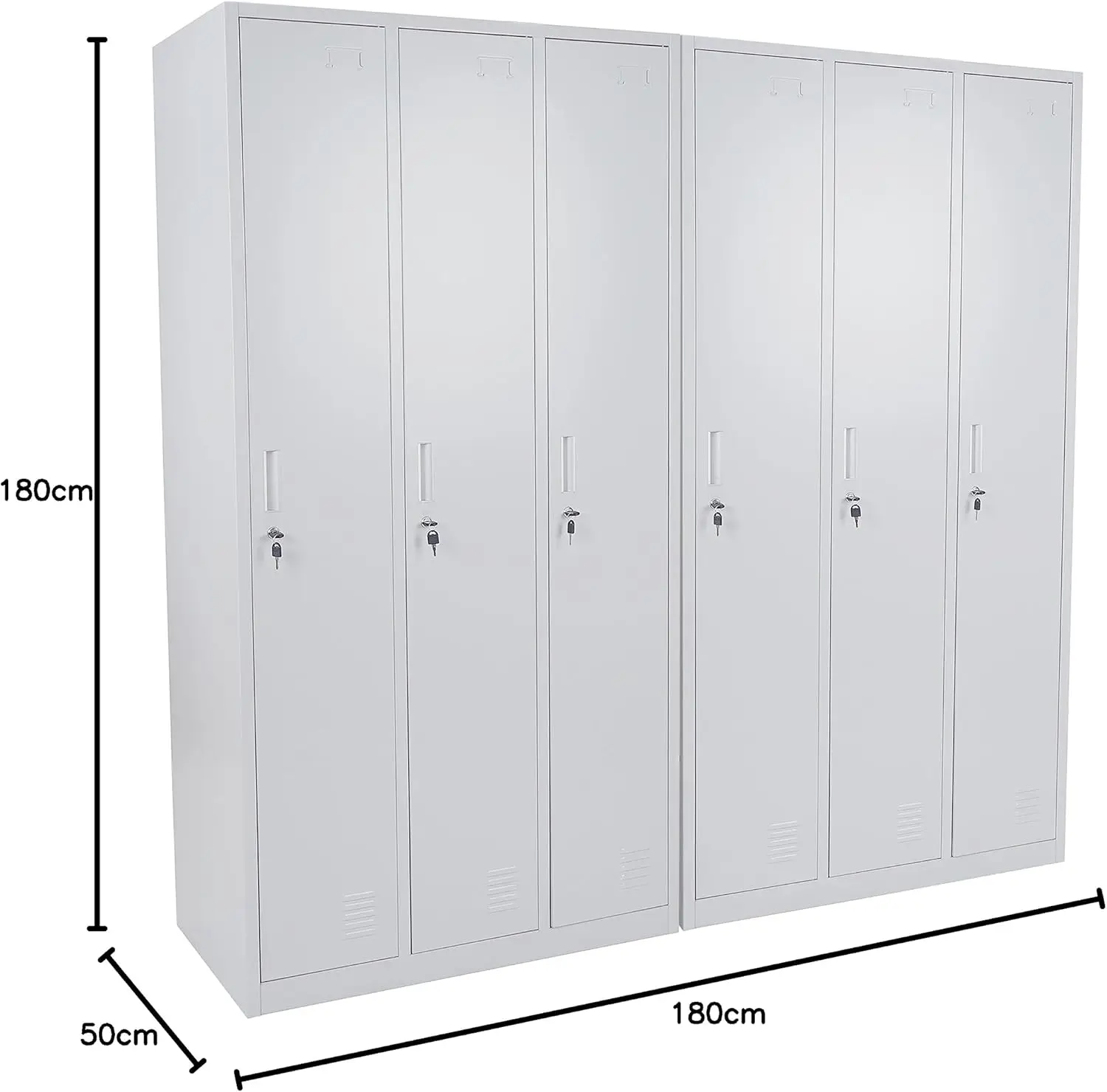 #￥Modern Commercial Office Filing Cabinet Metal Panel Design 6 Compartments Adjustable Height Grey