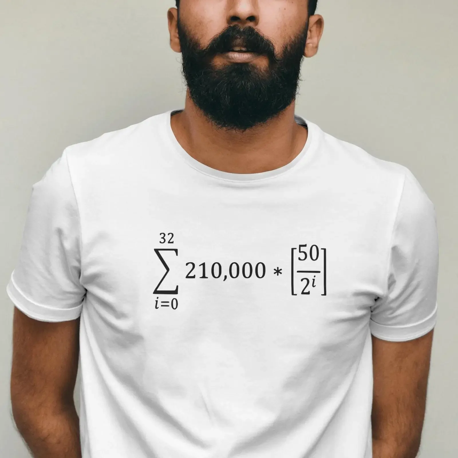 Bitcoin Halving Equation T Shirt Crypto Fan  vintage Washed Breathable graphic Top For Everyday Wear Stretched Slightly