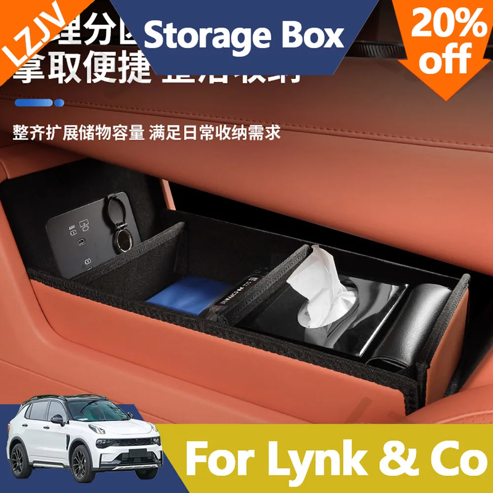 NEW Leather Storage Box Under The Center Console For Lynk&Co 900 2025 Car Modification Accessories Original Car Color Storage Bo