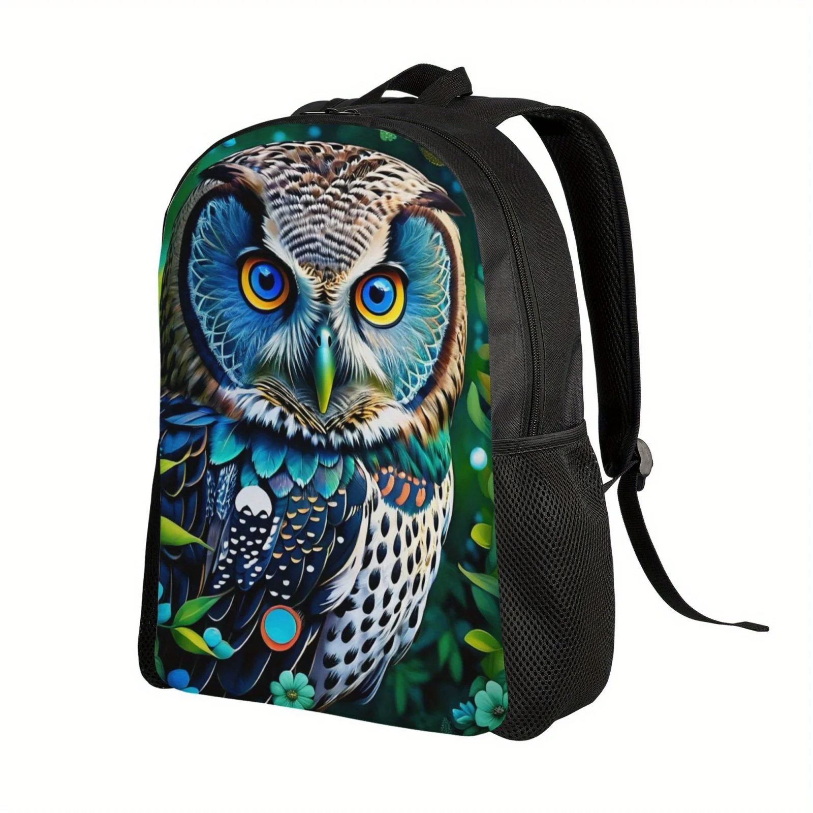 Stylish Owl Print Casual Backpack - Adjustable Lightweight Laptop Bag for Men and Women - Perfect for Daily Commute