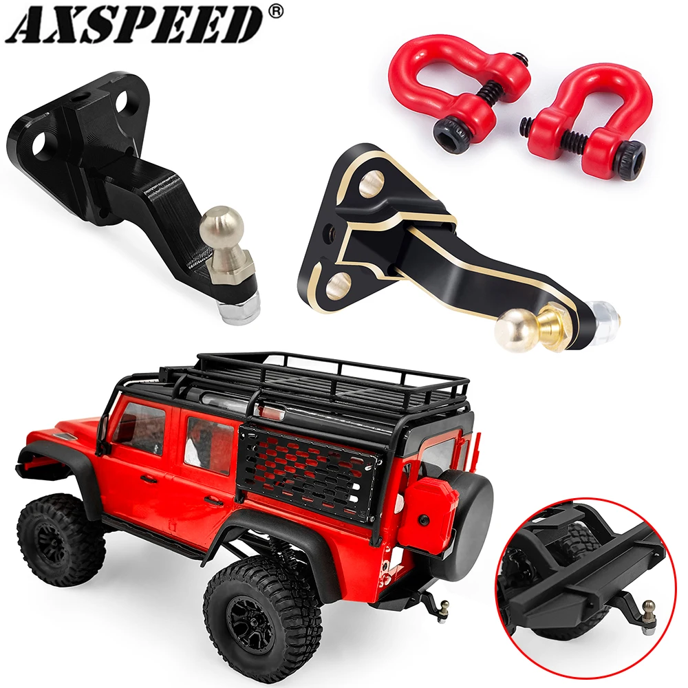 Axspeed-アルミ合金リアバンパー牽引トレーラーフックrcクローラーカー用、trx4m、TRX4-M、ディフェンダーアップグレード部品、1/18