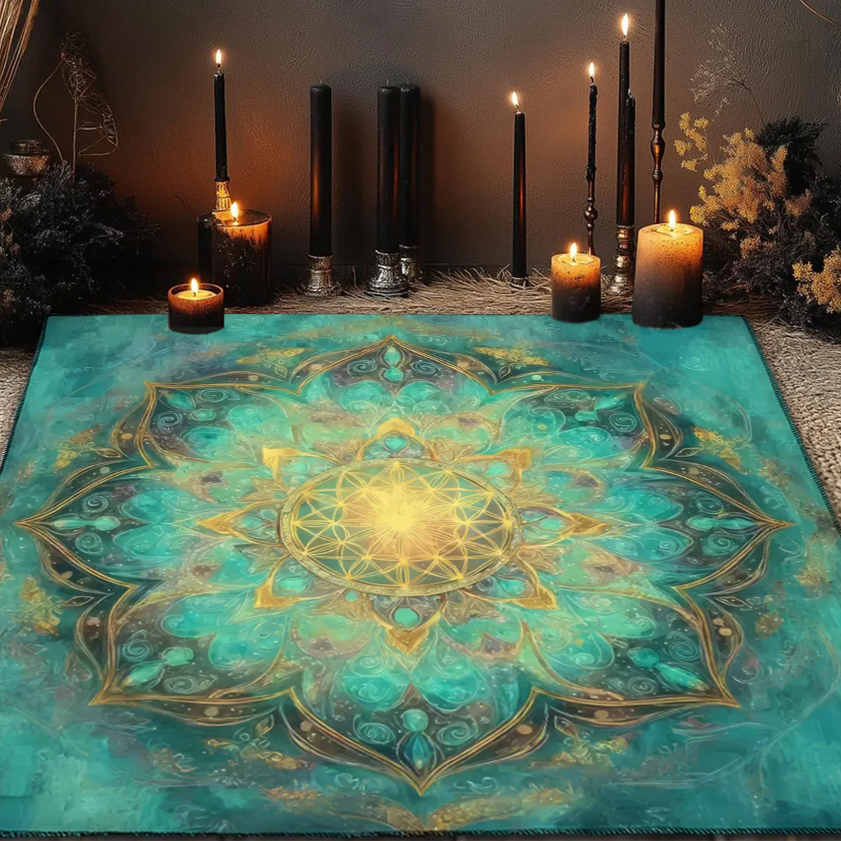 1pcs Life Flower Decorated Tarot Tablecloth Altar Astrology Ritual Cloth A Gift For Tarot Enthusiasts Polyester Tablecloth