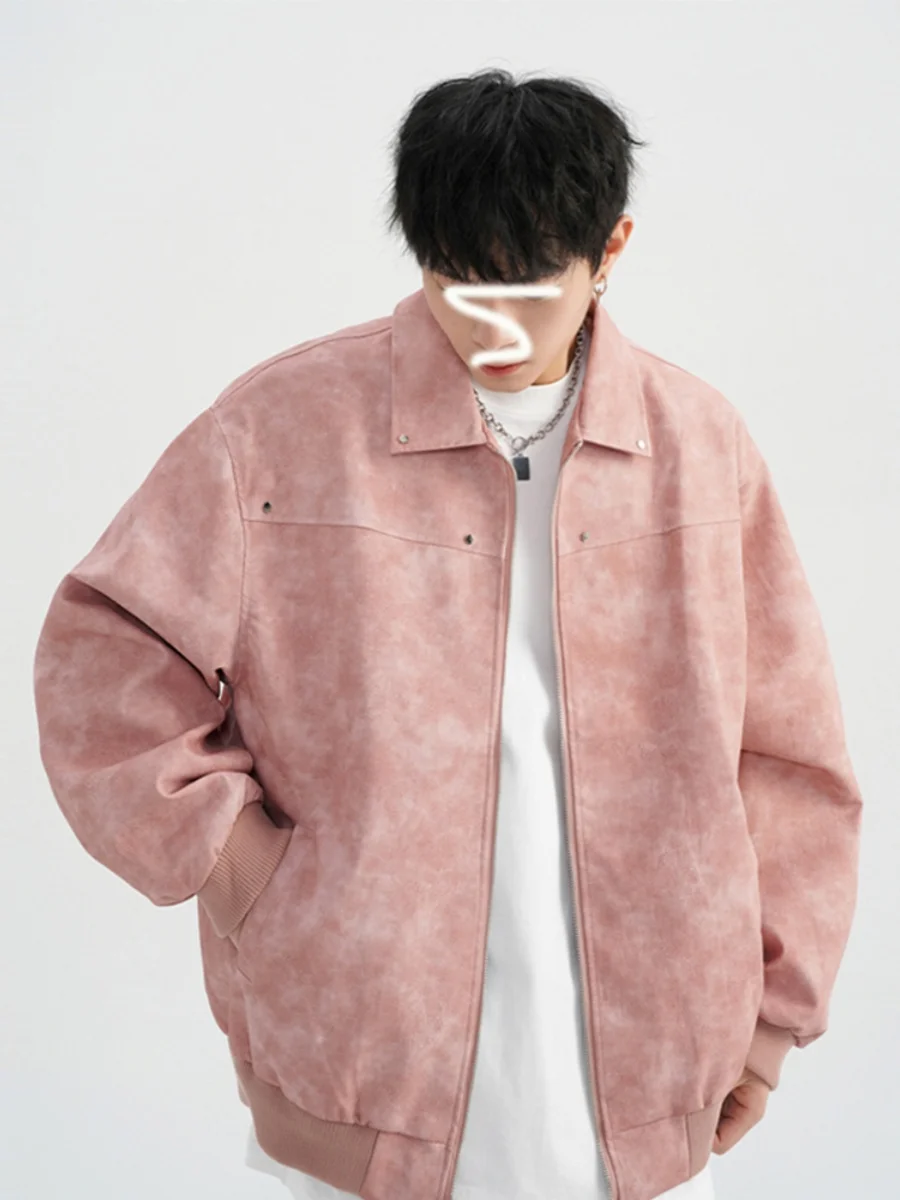 

American Retro Merald Jaet Men's Workwear Motorcycle Spring New Trendy Loose Suede Coat ex Youth Faion Long Sve