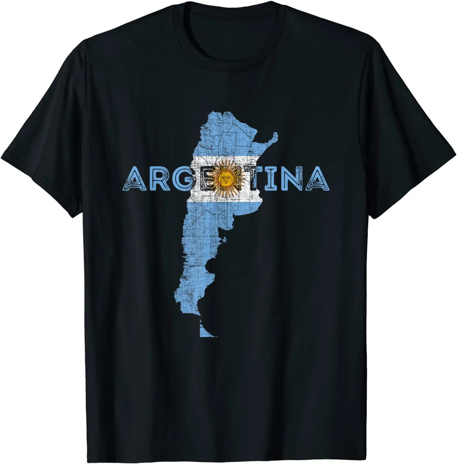 Argentinian Map and Flag Souvenir - Distressed Argentina T-Shirt