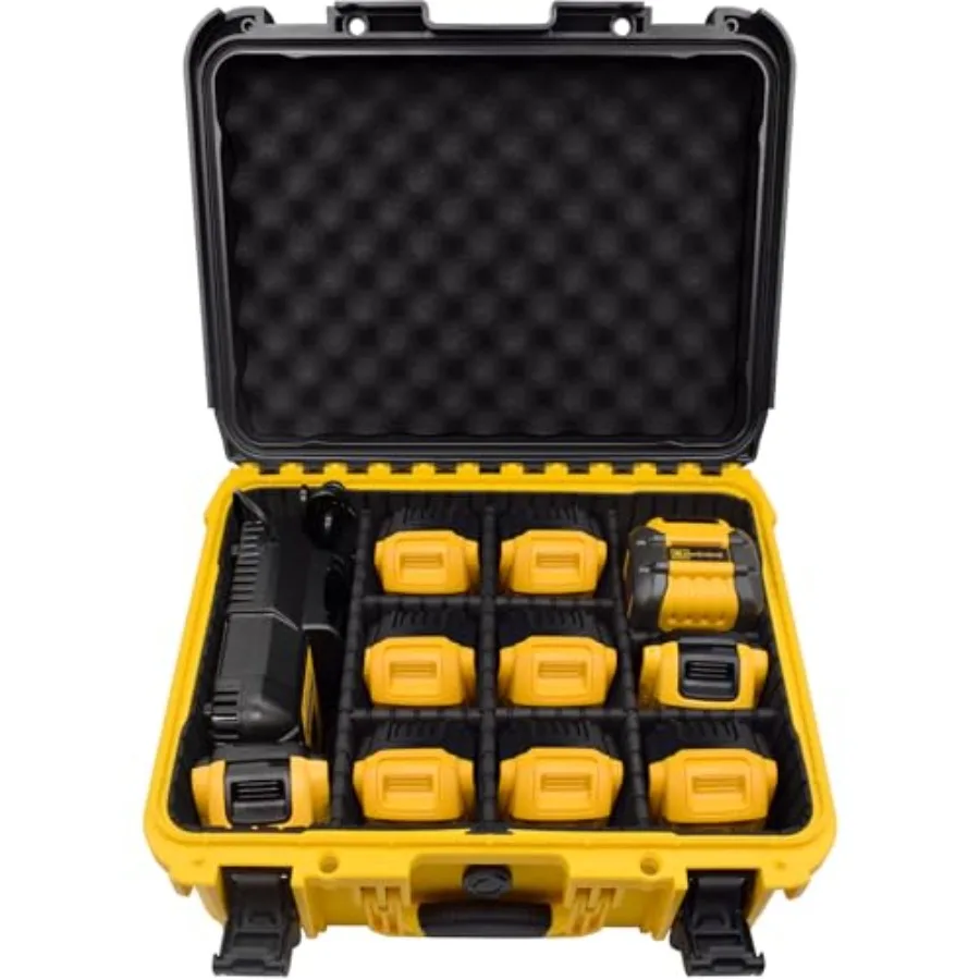 

Case for Dewalt Battery- Extra Large Hard Storage Box with Adjustable Dividers for Dewalt 12V/20V/60V Battery and Charger Durab