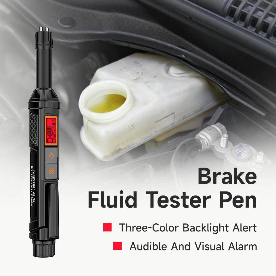 

Aicevoos AS-NA Digital Brake Fluid Tester Auto Car Brake Liquid Detector for DOT3/DOT4/DOT5.1 Accurate Brake Oil Testing Pen