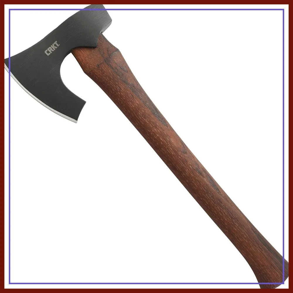 

Outdoor Axe with Deep Beard Design, Forged Carbon Steel Blade, Hickory Wooden Handle