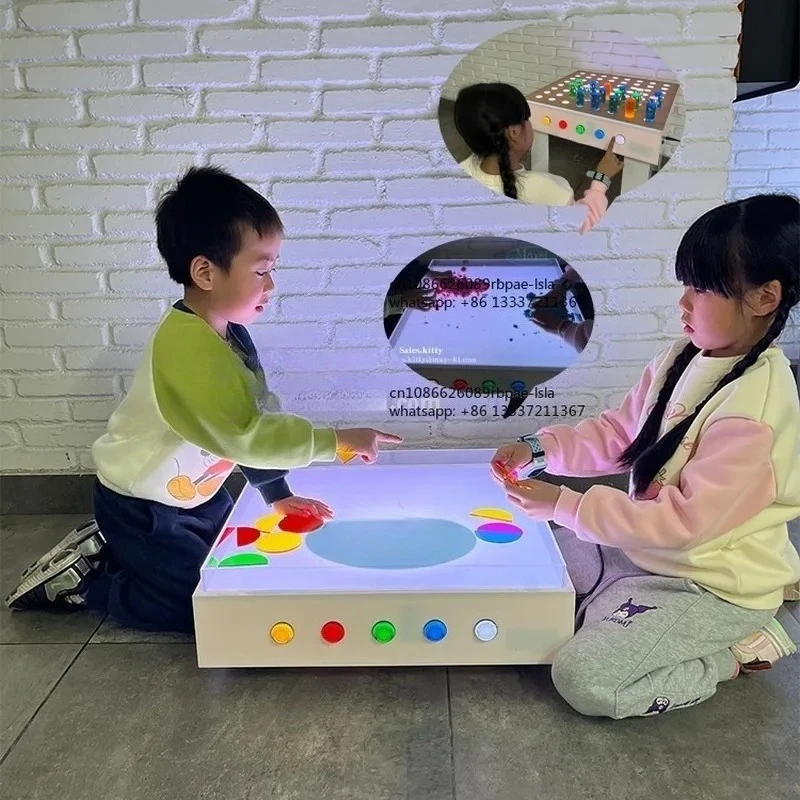 Sensory Autism Therapy Integration Training Equipment Led Play Lights Sensory Box Games Sensory Cleanable Graffiti Sandbox