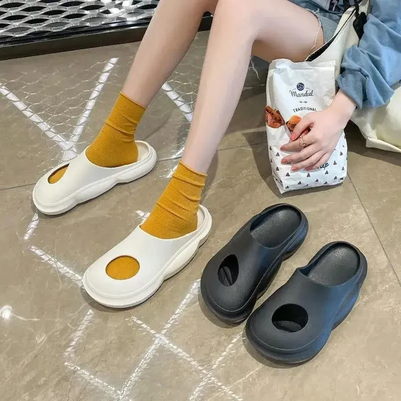 Couple Slippers Men's Outdoor Beach Sandals 2022 Summer Man Women Solid Color Hollow Out Sandals Slipper Shoes