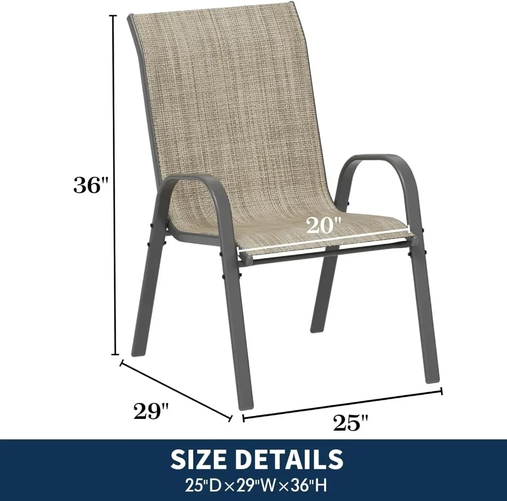 

Patio Dining Chairs Set of 4, Outdoor High Stacking, Indoor/Outdoor Backyard Deck Garden , Restaurant